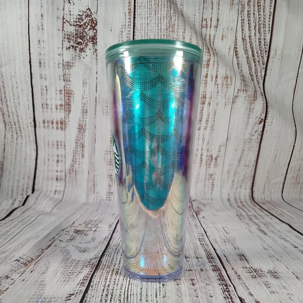 Starbucks Acrylic Iridescent Rainbow Siren Scales Cold Cup Mermaid Tumbler 24 oz